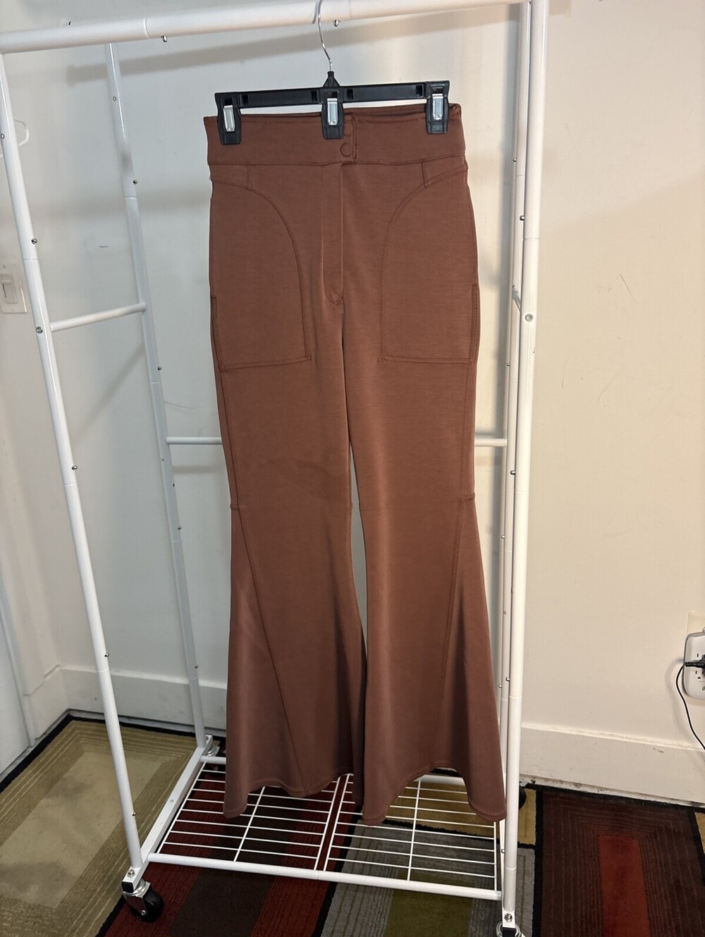 Free People Movement Light Heart Pant Womens S Brown Bell Bottom Flare